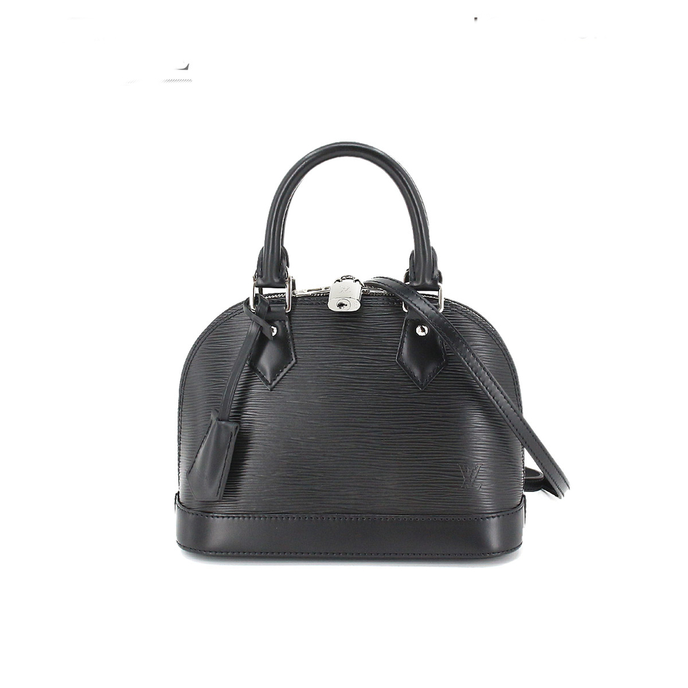 Louis Vuitton Epi Alma BB Shoulder Bag Leather Noir Silver Metal Fittings